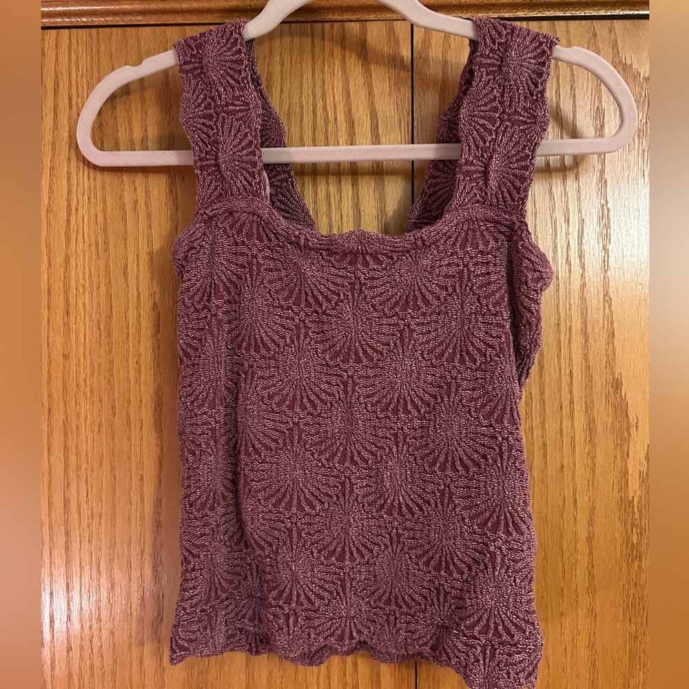 NWOT Free People Letter Cami In Mauve